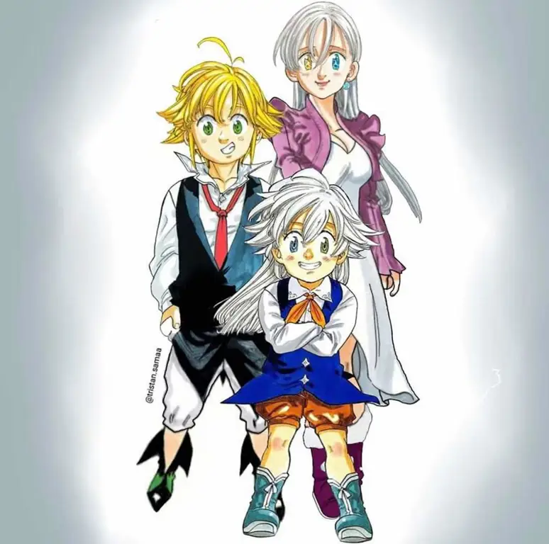 Adegan ikonik Meliodas dan Elizabeth Gambar Meliodas dan Elizabeth dari Nanatsu no Taizai