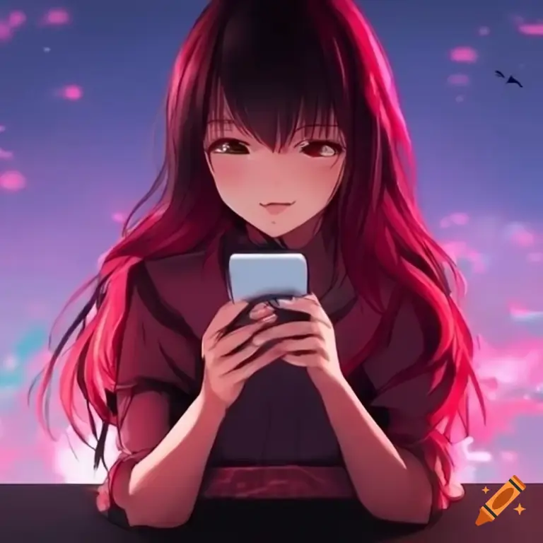 Pengalaman Menonton Anime di Ponsel Gambar seseorang menonton anime di ponselnya