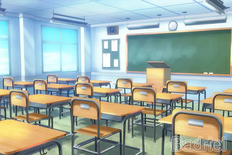 Ilustrasi karakter anime yang sedang berinteraksi di kelas Karakter anime di dalam kelas